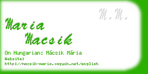 maria macsik business card